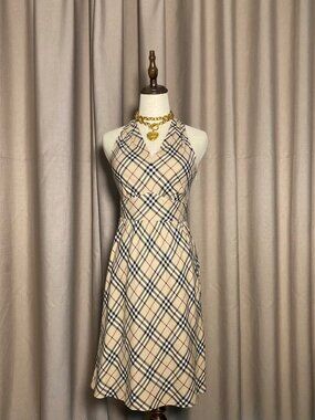 Burberry Blue Label Vintage Halter Midi Dress from Japan